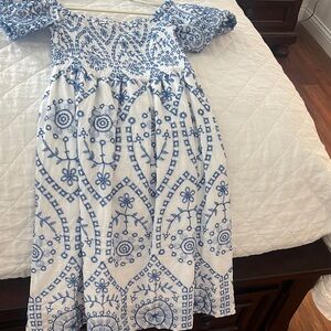 Blue and White Floral Dress